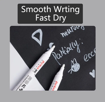 1/3/5 Pcs White Marker Pens 2.0mm Oily Waterproof White Gel Pen