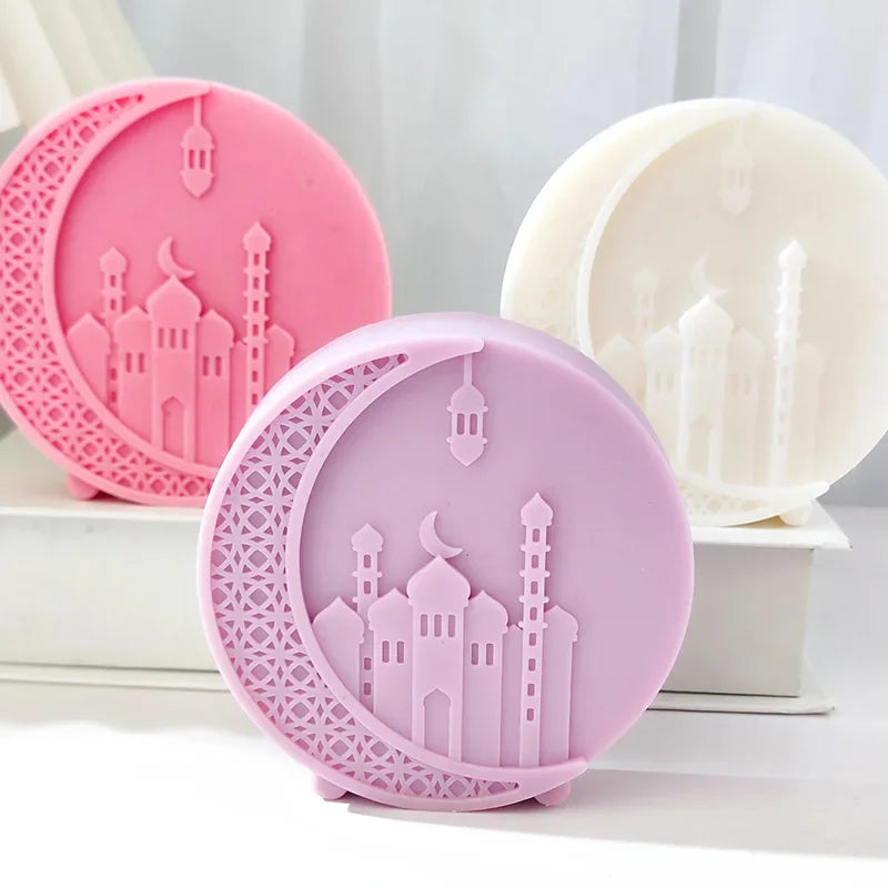 DIY Mosque Patterned Round Candle Silicone Mold