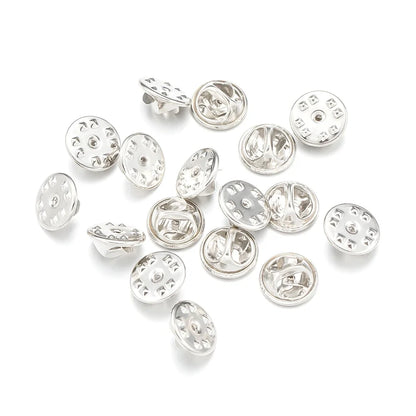 100pc Metal Locking Pin Back Brooch Badge Holder