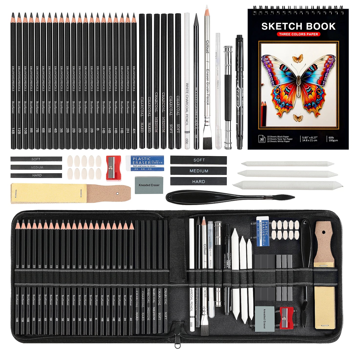 20/54/58/70/144 Drawing And Sketching Kit | Portable Travel Case