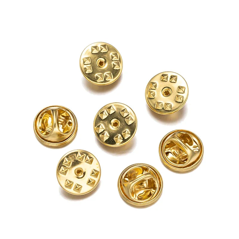 100pc Metal Locking Pin Back Brooch Badge Holder