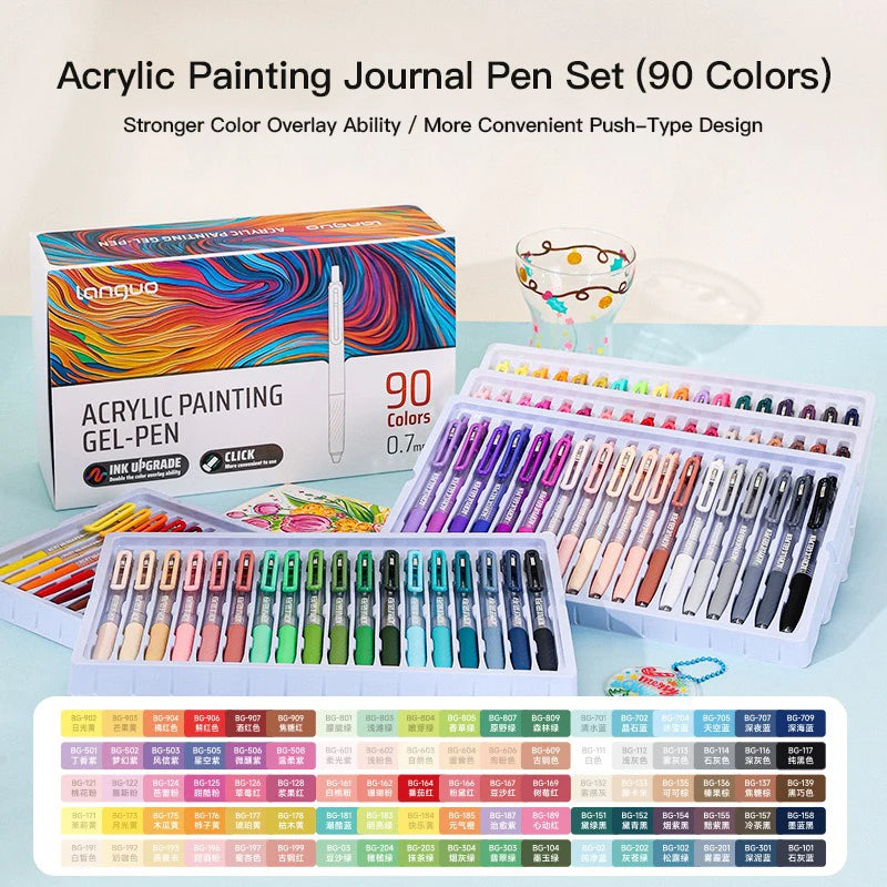 LANGUO 36/54/72/90 Colors Acrylic Painting Gel Pens