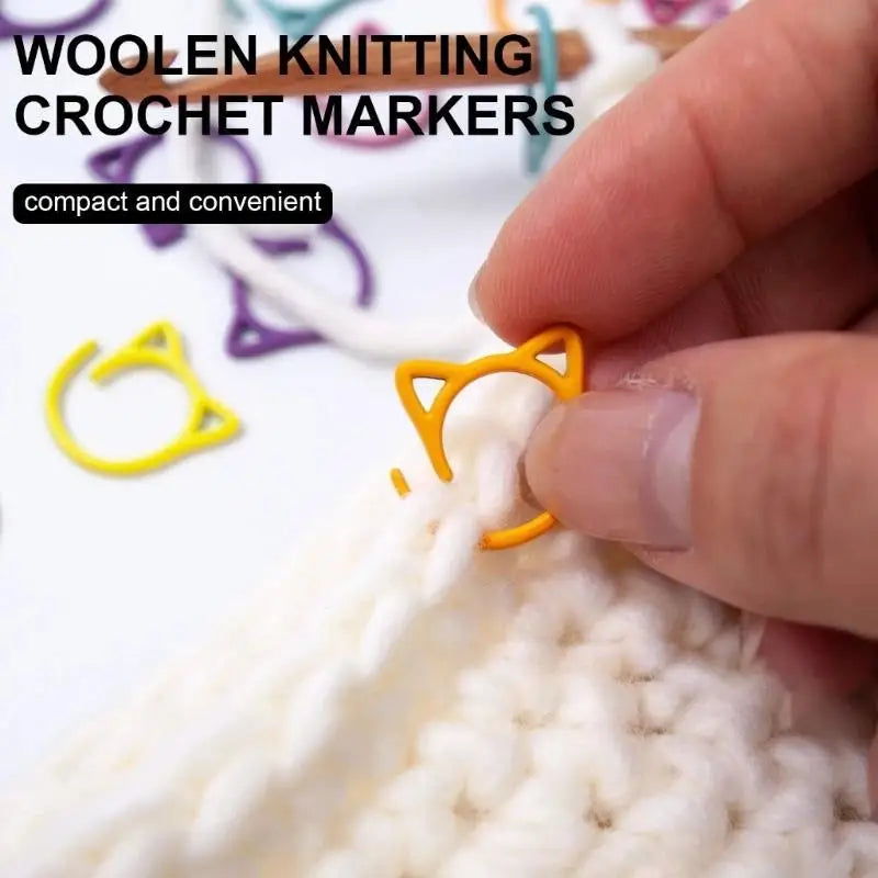 24/48pcs Cat Ear Metal Stitch Marker