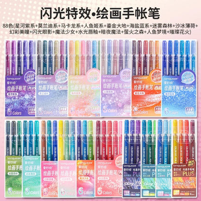 LANGUO 207/4 Colors Glitter Acrylic 0.5/1.0mm Gel Pen