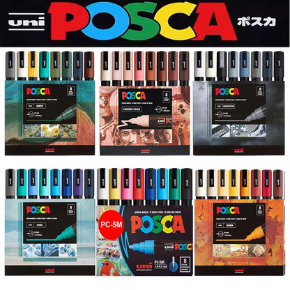 New Uni Posca Marker Pen Set PC-1M/3M/5M/8K/17K