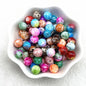4/6/8/10mm Pattern Round Glass Beads Loose Spacer Beads