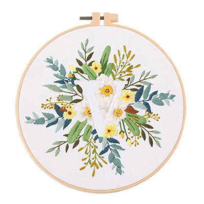Letter Embroidery DIY Flowers Painting Full Needlework Bag