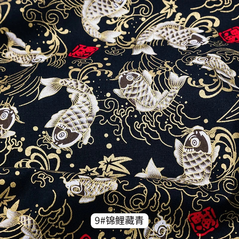 50x145cm Japanese Kimono Bronzed Fabric