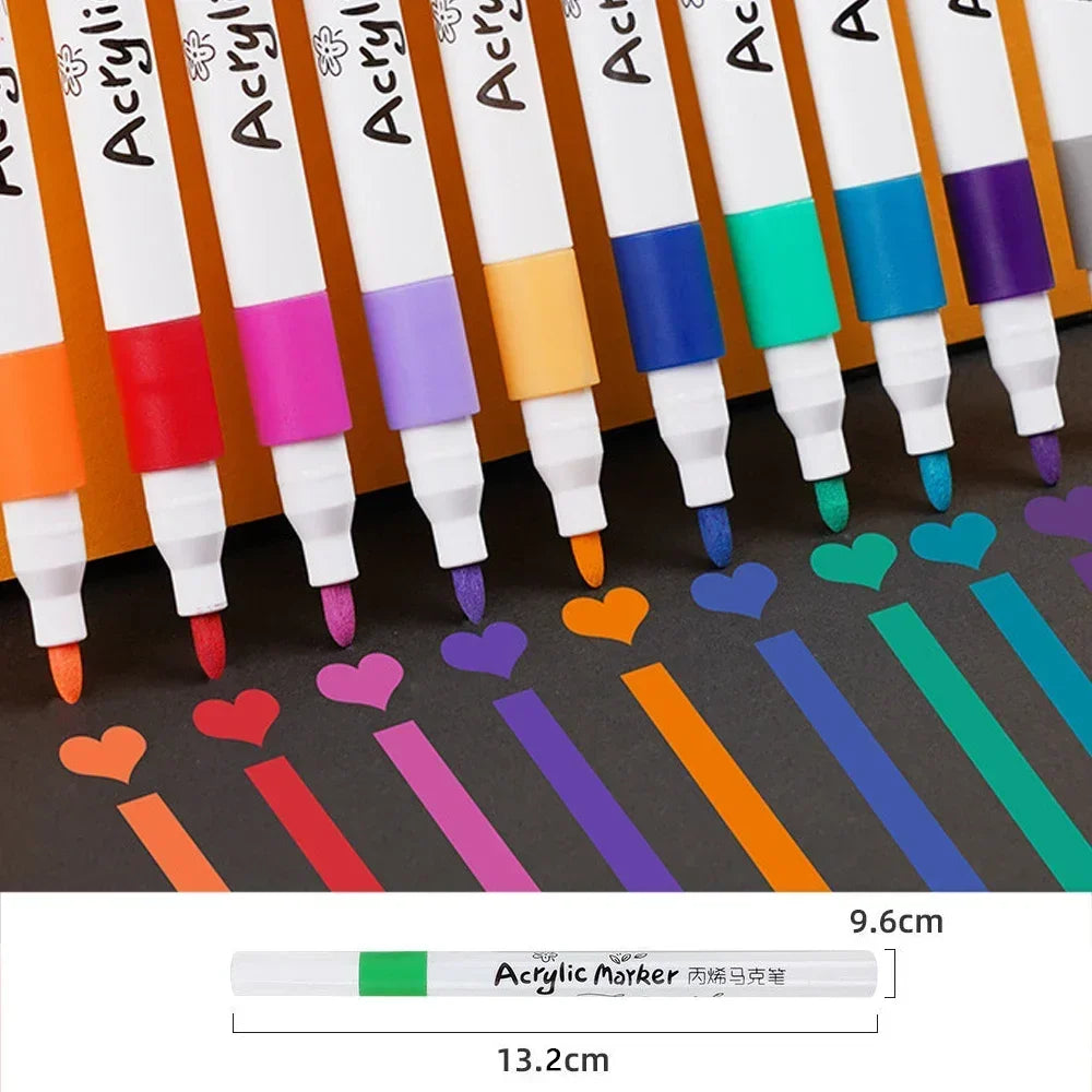 12-60 Colors Acrylic Markers Pen Set Paint