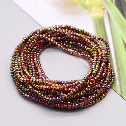 New 2 3 4mm Dyeing Rondelle Crystal Glass Beads