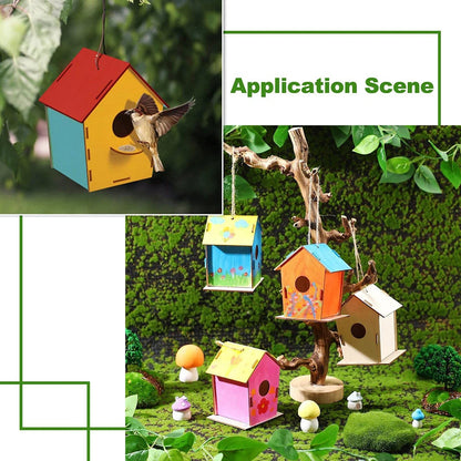 5pcs Unfinished Blank Wooden Birdhouses