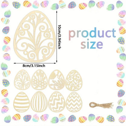 40 Pieces Wooden Easter Egg Ornaments