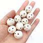 30pcs 20mm Round Wooden Beads Smiling face
