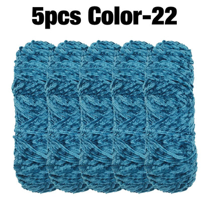 5 Rolls 100g Each Roll Premium Velvet Chenille Yarn