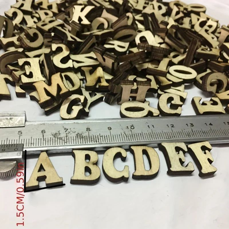 100Pcs Mixed Wooden A Z Letters  Wooden Numbers