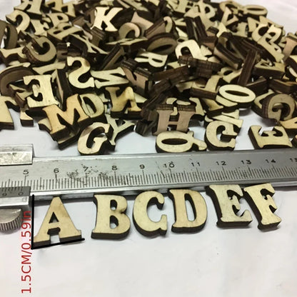 100Pcs Mixed Wooden A Z Letters  Wooden Numbers