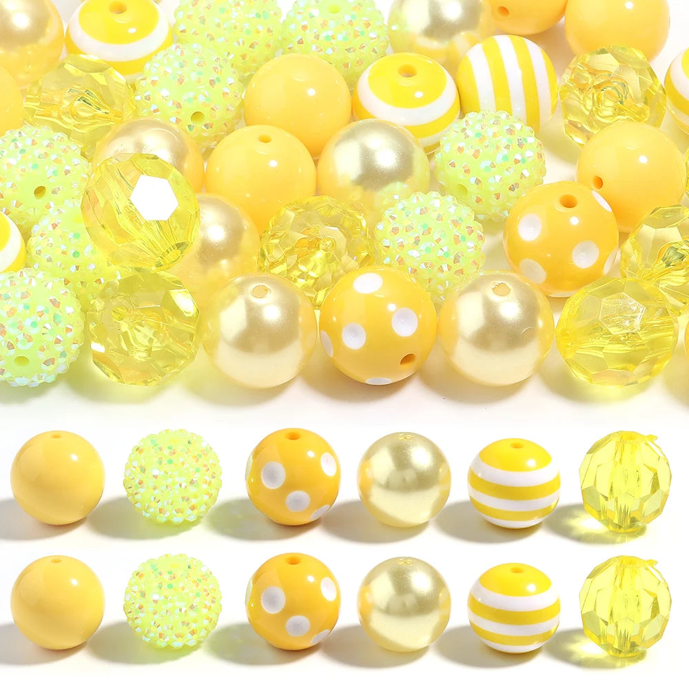 12Pcs Same Color Series Beads 20mm Loose Spacer Beads