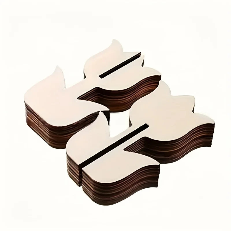 12pcs/6sets Wooden Tulip Shapes