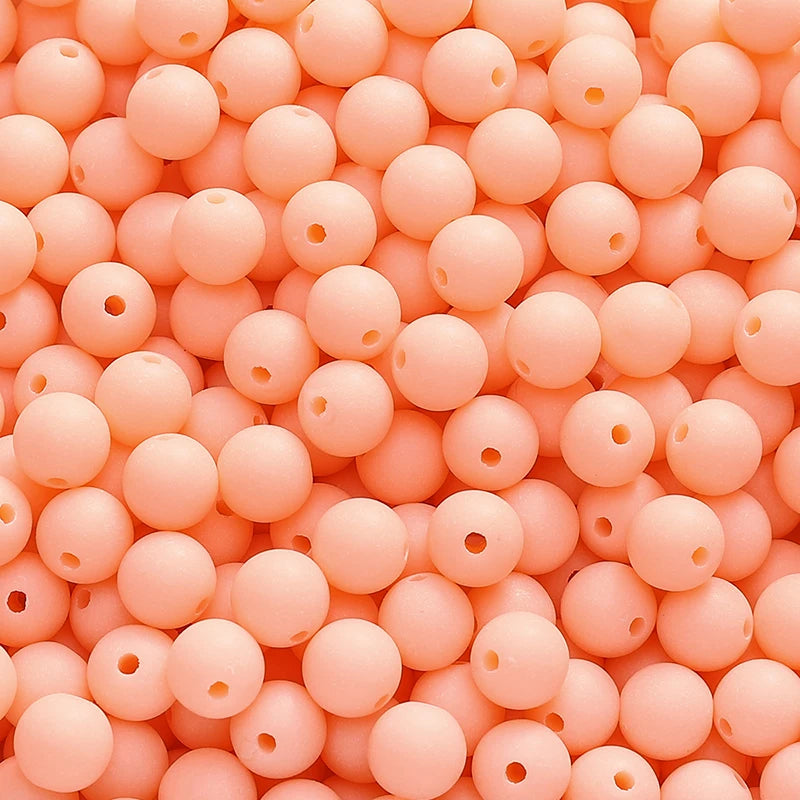 50-100pcs 8/10mm Acrylic Frosted Matte Round Beads Multi Color
