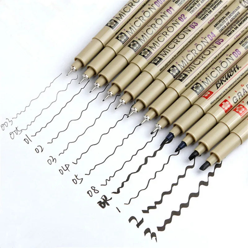1pcs Sakura Pigma Micron Fine Pen Waterproof Smooth Black Ink  Rotulador Tekenen
