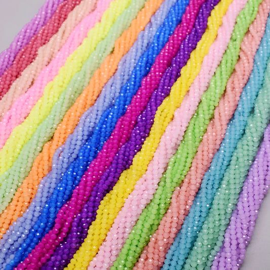 New 2 3 4mm Dyeing Rondelle Crystal Glass Beads