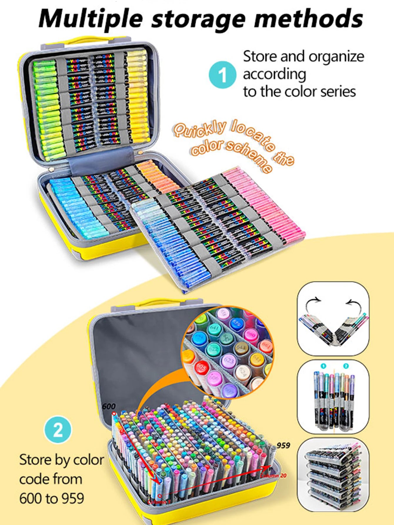 Guangna  360 Color Acrylic Marker Set with Travel Case