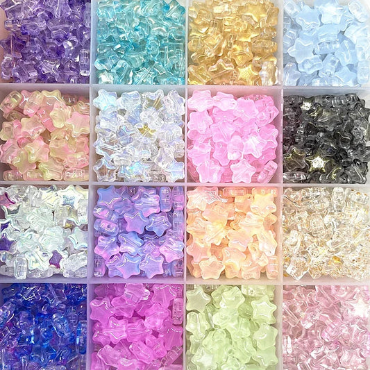 New 30pcs 8mm Five-pointed Star Matte Glass Beads Loose Spacer Beads