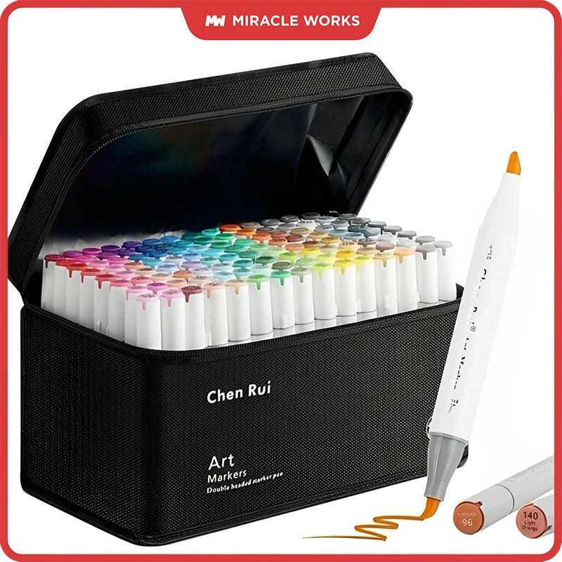 Professional Art Marker Set Artist Drawing Alcohol Markers Dual Tip(Brush Tip+Broad Tip)
