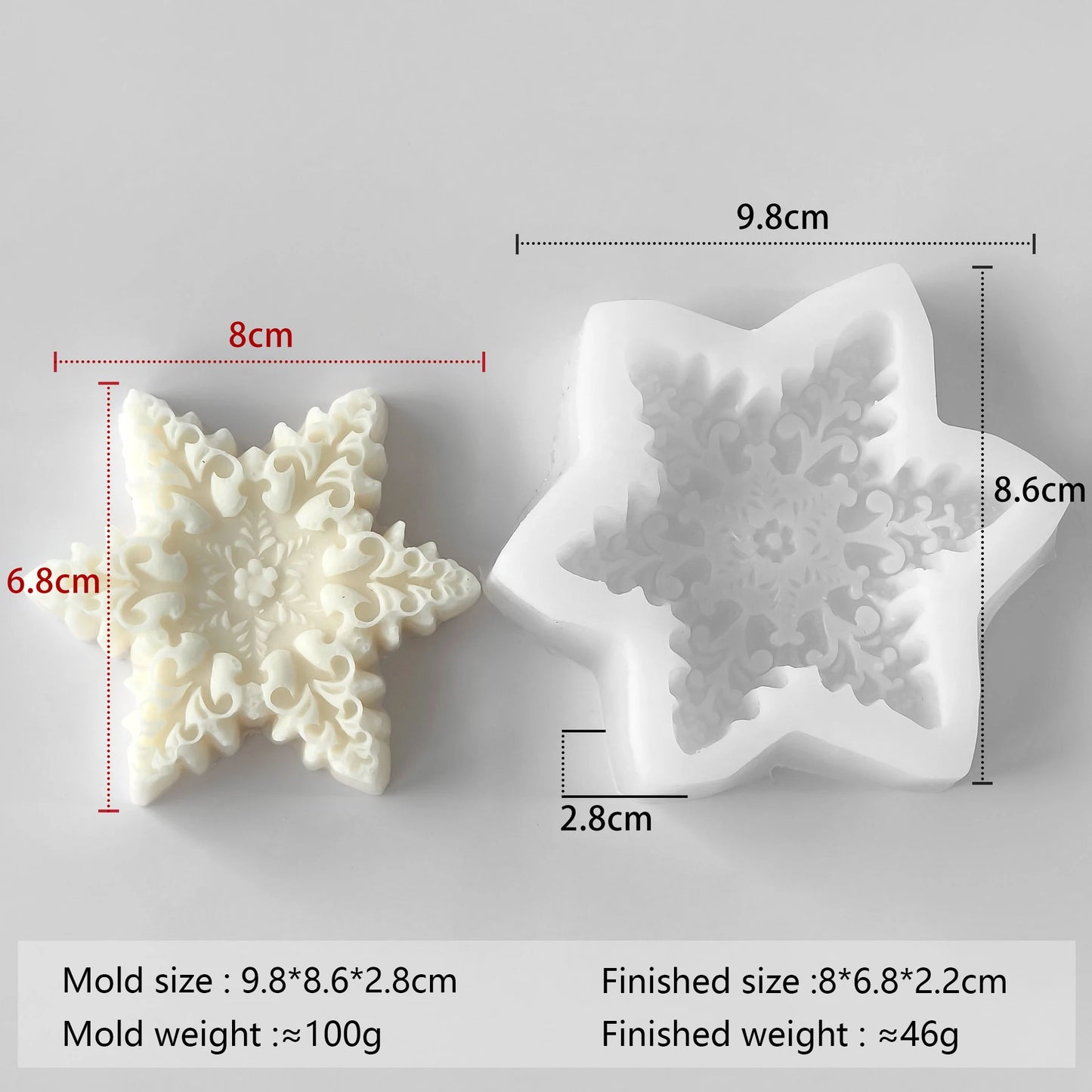 Snowflake Candle Silicone Mold