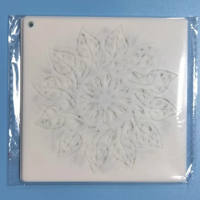 12-Piece Mandala Dotting Stencils Kit - Reusable & Washable PET Plastic Painting Templates