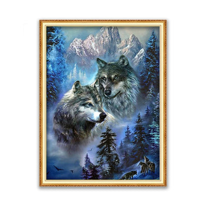 Meian Moon And Wolf DIY Embroidery 11CT Cross Stitch Kits