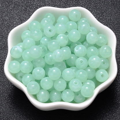 6-18mm Gradient Acrylic Beads Round Cat's Eye  Loose Spacer Beads