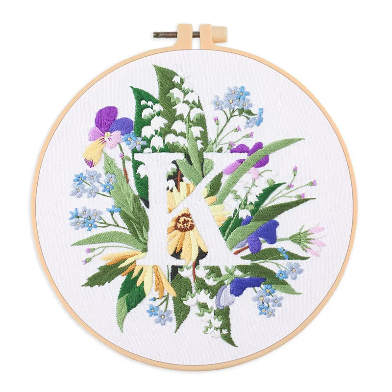 Letter Embroidery DIY Flowers Painting Full Needlework Bag