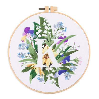 Letter Embroidery DIY Flowers Painting Full Needlework Bag