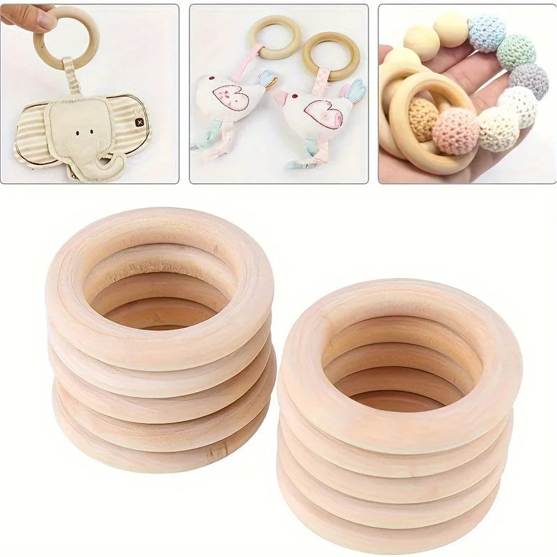 10pcs DIY Wood Hoops Craft Decoration