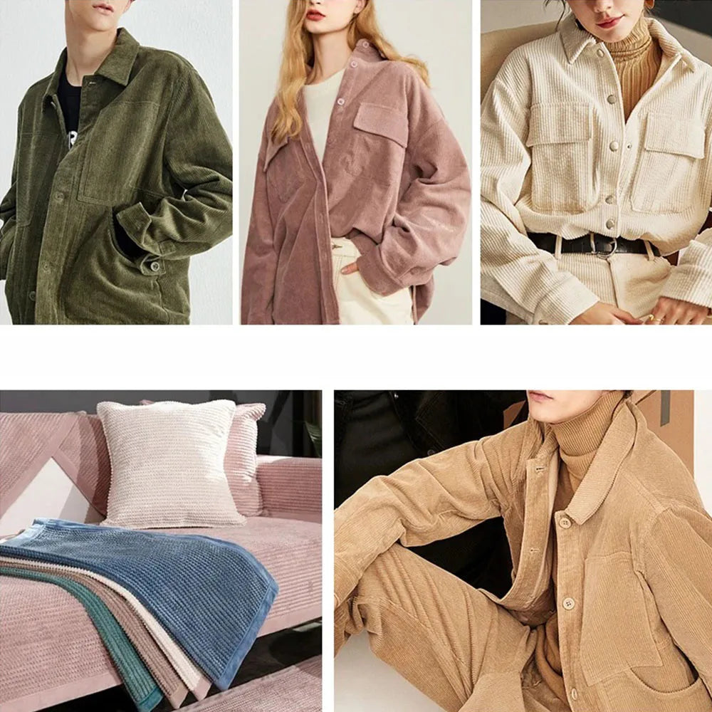 50*150cm Corduroy Fabric Solid Color Stripe