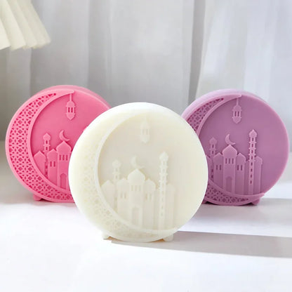DIY Mosque Patterned Round Candle Silicone Mold