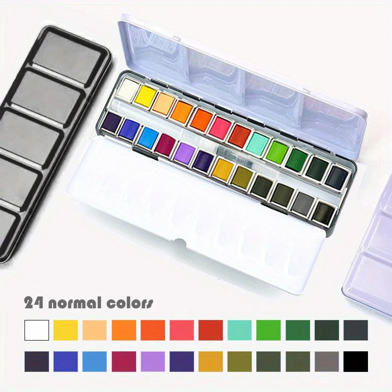 48/24colors Color Artistical Color Half Pan Pigment Watercolors Set