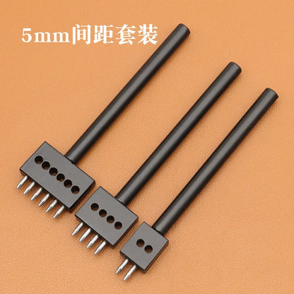 3Pcs Manual Leather Hole Punch Tool Set Round Punch Die Set for DIY Leather Crafting Handmade Leather Working Crafters Kit