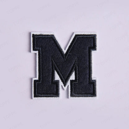 Navy Blue Letter Iron On Patch Applique