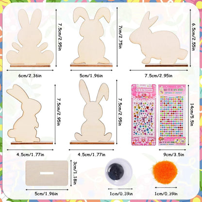 20Pcs Wooden Easter Ornaments to Paint