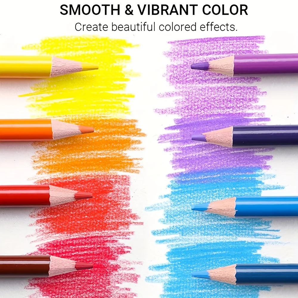 Premium 48/72/120/200 Soft Core Pencils Set with Portable Case