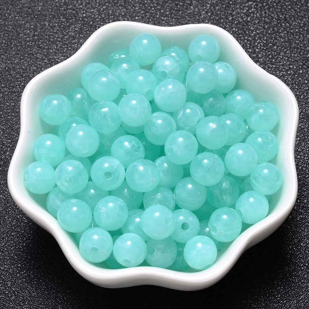 6-18mm Gradient Acrylic Beads Round Cat's Eye  Loose Spacer Beads