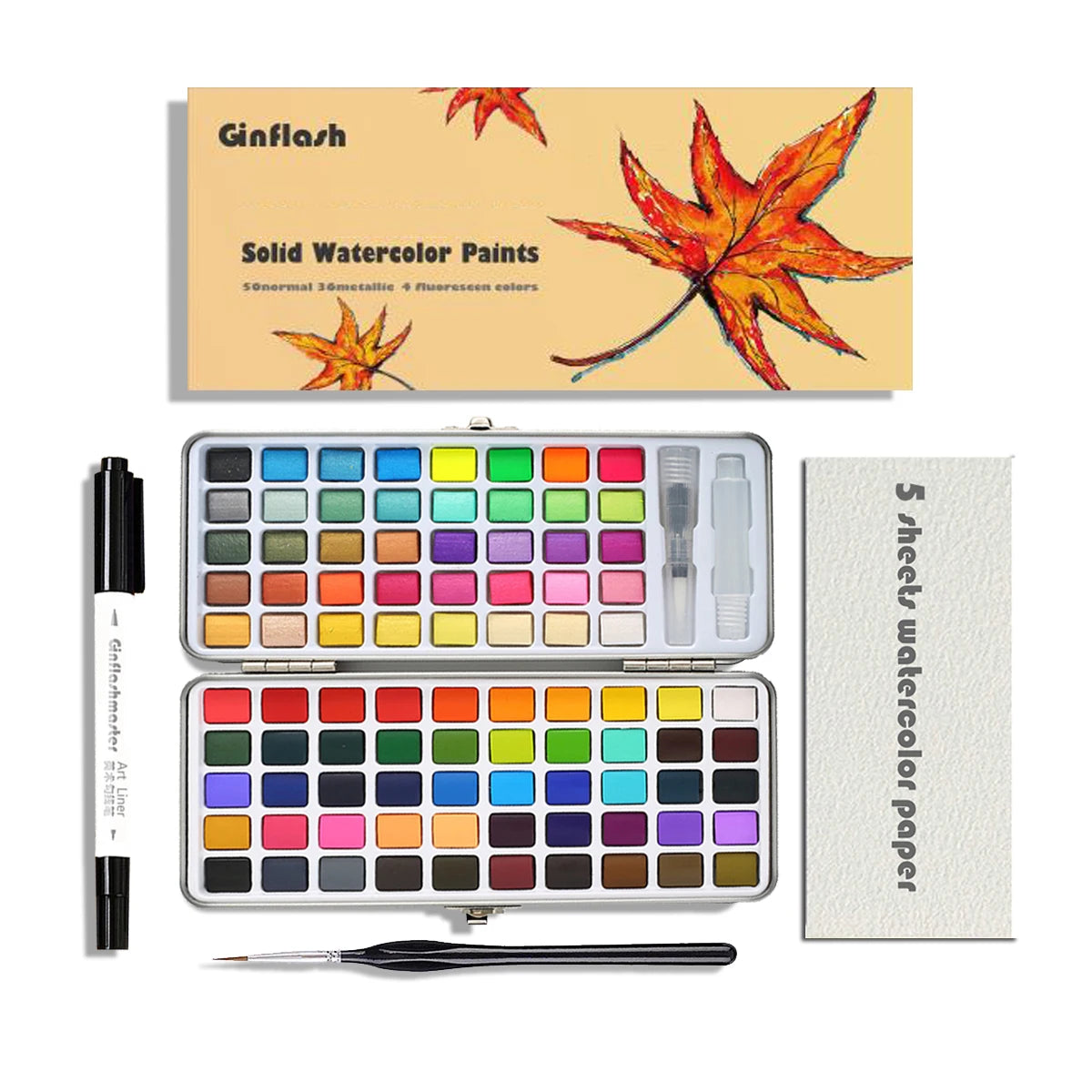 50/90colors Solid Pigment Watercolor Paints Set With Water Color