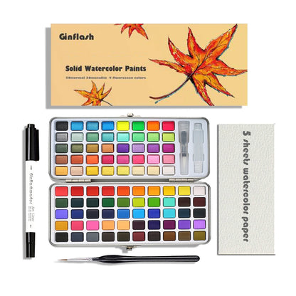 50/90colors Solid Pigment Watercolor Paints Set With Water Color