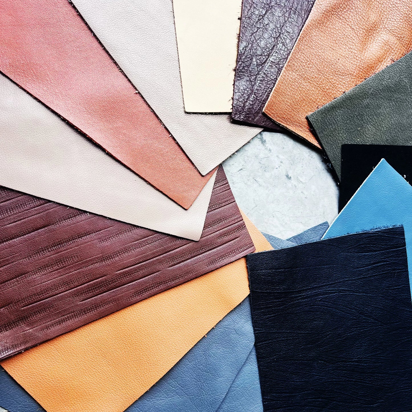 6-piece multi-color leather material made of cowhide sheets