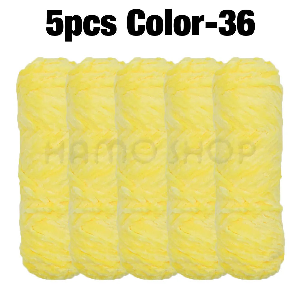 5 Rolls 100g Each Roll Premium Velvet Chenille Yarn