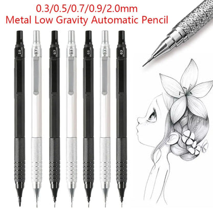 Professional Metal Low Gravity Automatic Pencil 0.3/0.5/0.7/0.9/2.0mm  Mechanical Pencil