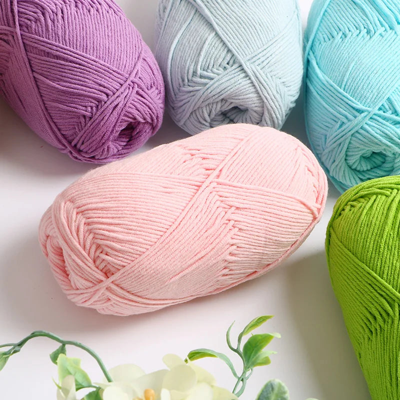 40-50g/Set 4ply Milk Cotton(80%) Knitting Yarn