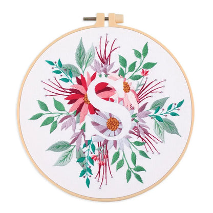 Letter Embroidery DIY Flowers Painting Full Needlework Bag